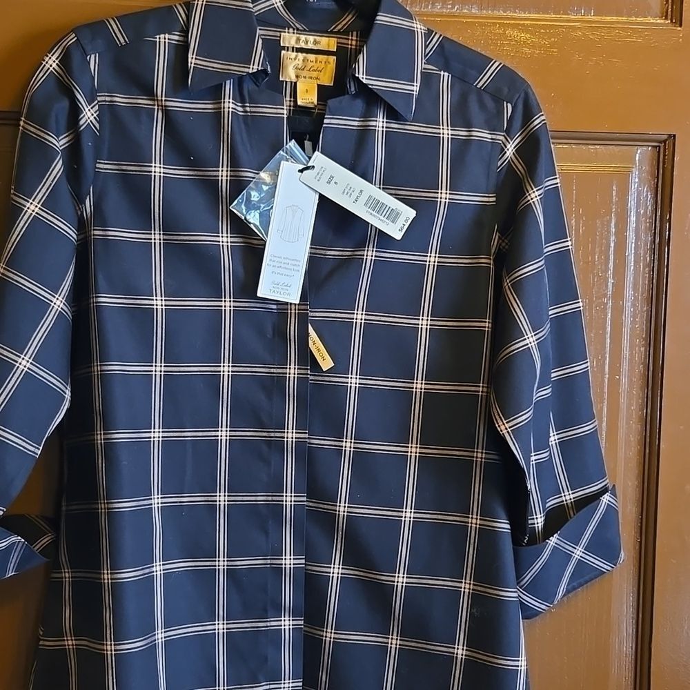 Taylor -Black and Tan Casual Button Down Shirt